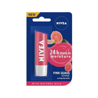 Nivea Caring Lip Balm - Pink Guava Shine 4.8 gm - Lip Balms