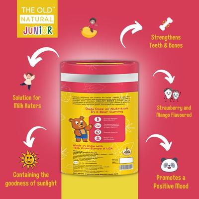 The Old Natural Junior Bone Health with Calcium & Vitamin Gummies - Mango & Strawberry 30's - Calcium And Minerals