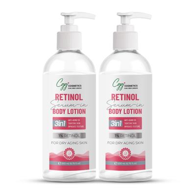 CGG Cosmetics 1% Retinol Serum In Body Lotion - Dry Aging Skin (Pack of 2 x 200 ml) 400 ml - Lotions & Creams