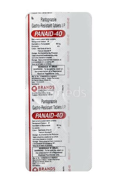 Panaid 40mg Tablet 10'S - Ulcer/Reflux/Flatulence-Aaa
