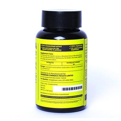 iAYUR Rhodiola Rosea Extract 500 mg Veg Capsule 60's - Herbal Dietary Supplement