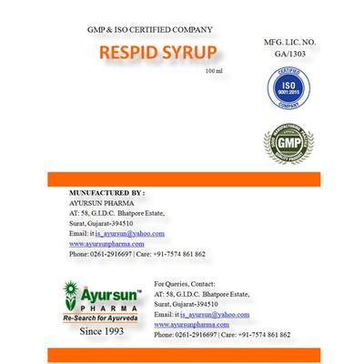 Ayursun Respid Syrup 100 ml - Speciality Medicines