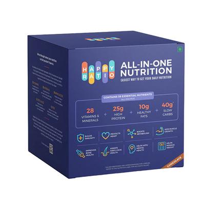 Happy Ratio All In One Nutrition Health Drink Sachet - Chocolate (Pack of 10 x 50 gm) 1's - Nutritional Supplement
