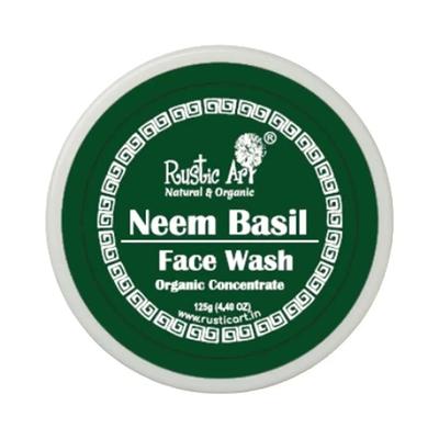 Rustic Art Organic Neem Basil Face Wash Concentrate 125 gm - Face Washes
