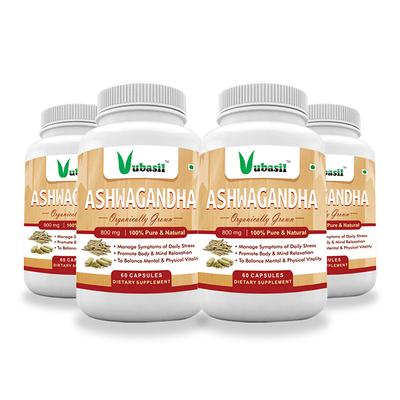 Vubasil Ashwagandha 800 mg Capsule (Pack of 4 x 60's) - Ashwagandha