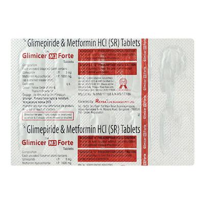 GLIMICER M3 FORTE Tablet 10's - Diabetes-Ant