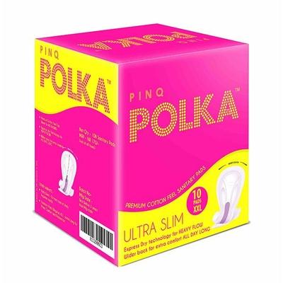 Pinq Polka Sanitary Premium Ultra Slim (XXL) Sanitary Pads 10's - Sanitary Napkins