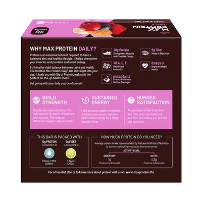 RiteBite Max Protein Daily Fruit & Nut Bar (Pack of 6 x 50 gm) - Nutritional Bars