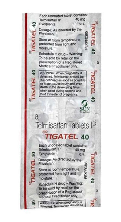 Tigatel 40mg Tablet 10'S - Hypertension-Ang