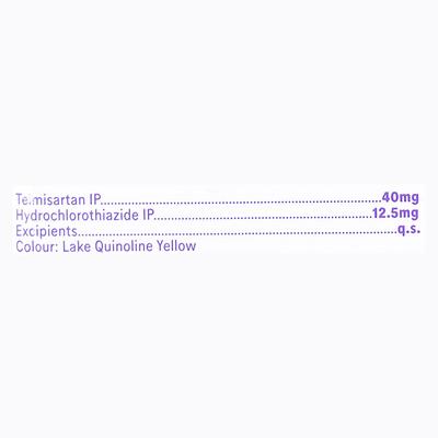Telsartan H 40mg Tablet 15'S - Hypertension-Ang