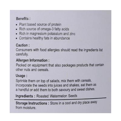 Nutriwish Roasted Watermelon Seeds 500 gm - Nutritional Bars