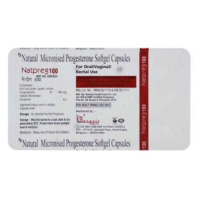 NATPREG 100 Softgel Capsule 10's - Hormonal Therapy-Oes