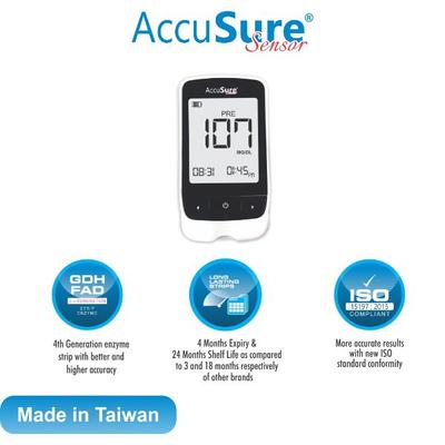 AccuSure Sensor Gluco Meter with 25 Strips - Blood Glucose Monitors/Strips