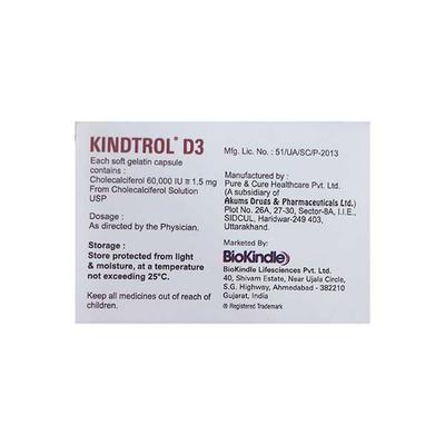 KINDTROL D3 Softgel Capsule 4's - Supplements-Cal