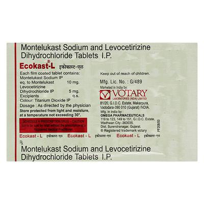 ECOKAST L Tablet 15's - Allergies-Ant