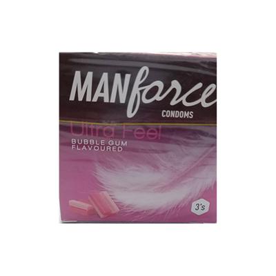 Manforce Ultra Feel Condoms - Bubble Gum 3's - Plain/Flavoured Condoms