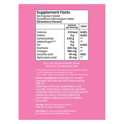 SuprFit Glow Glutathione Effervescent Tablet - Strawberry Flavour 20's - Multi-Vitamins