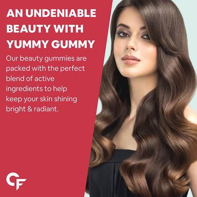 CF Biotinova Hair Skin & Nails Gummies Veg Capsule - Strawberry Flavor 60's - Hair & Skin