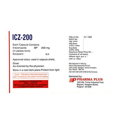ICZ 200 Capsule 10's - Fungal Infections-Anf
