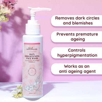 Satthwa Skin Brightening Face Wash - Peach Extracts, Witch Hazel & Mulberry 100 ml - Face Washes