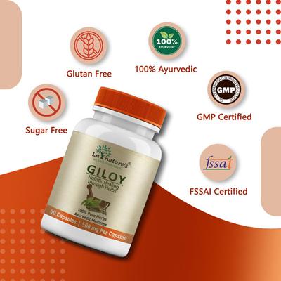 La nature's Giloy 500 mg Capsule 60's - Herbal Dietary Supplement