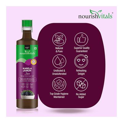 NourishVitals Karela Jamun Juice 500 ml - Ayurvedic Juices