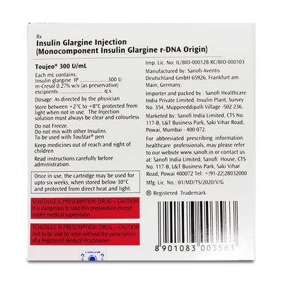 TOUJEO 300units Cartridge 3x1.5ml - Diabetes-Ins