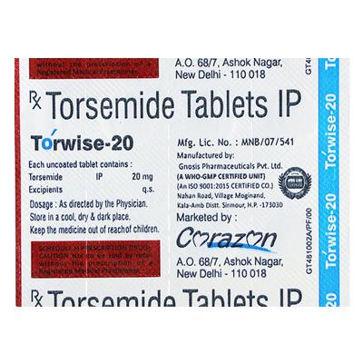 TORWISE 20 Tablet 10's - Hypertension-Diu
