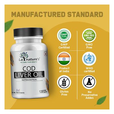 La Nature's COD Liver Oil Softgel Capsule 120's - Calcium And Minerals