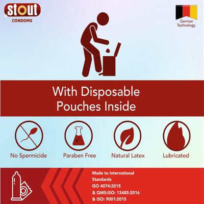 Stout Ultra Ribbed Condoms - Bubblegum (Pack of 5 x 10's) 1's - Plain/Flavoured Condoms