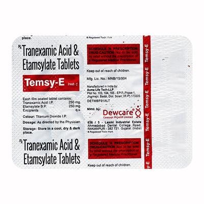 TEMSY E Tablet 10's - Bleeding Disorders-Hae