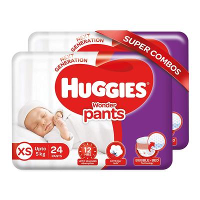 Huggies New Born Wonder Diaper Pants (XS) (Pack of 2 x 24's) - Diapers & Wipes