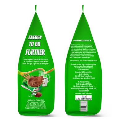 Nestle Milo Activ Go Health Drink Powder 250 gm (Refill Pack) - Kids Nutrition