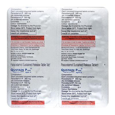 Qustain P 1000Mg Tablet 12's - Pain relief-Nsa