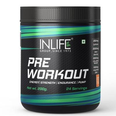 INLIFE Pre Workout Powder - Orange Flavour 200 gm - Energy Drinks