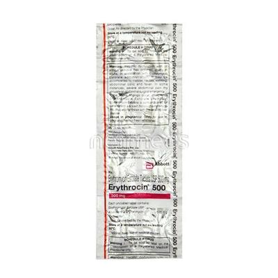 Erythrocin 500mg Tablet 10'S - Bacterial Infections-Mac