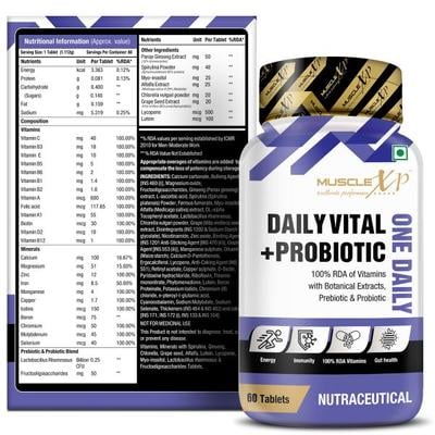 MuscleXP Daily Vital + Probiotic One Daily Tablet 60's - Digestive Health