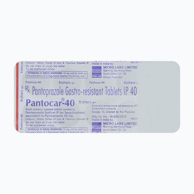 Pantocar 40mg Tablet 10'S - Ulcer/Reflux/Flatulence-Aaa