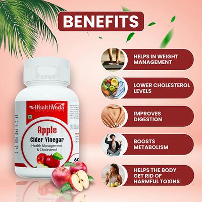 Health Veda Apple Cider Vinegar Capsule 60's - Apple Cider Vinegars