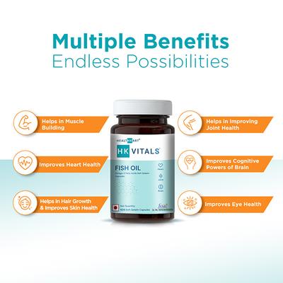 HealthKart HK Vitals Fish Oil Soft Gelatin Capsule 60's - Omega Fish Oil Fatty Acids