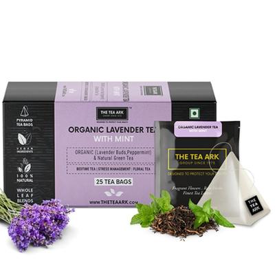 The Tea Ark Organic Tea Bags- Lavender & Peppermint Tea, with Natural Green Tea 25's - Herbal/Green Teas