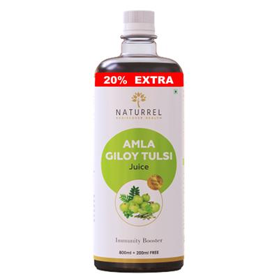Naturrel Amla Giloy Tulsi Juice 800 ml + 200 ml - Ayurvedic Juices