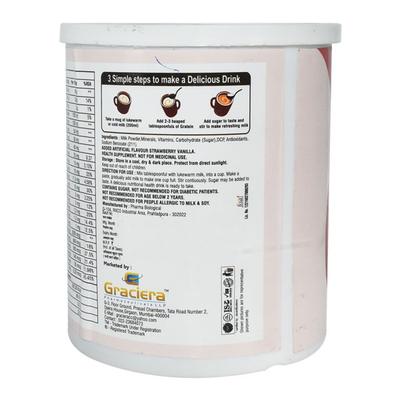 Gratein High Energy Protein Supplement Powder- Strawberry Vanilla 200 gm - Protein Drink