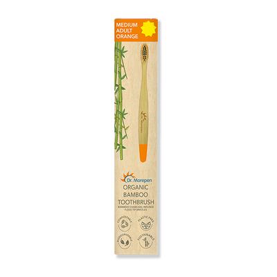 Dr.Morepen Organic Bamboo Adult Orange Toothbrush - Medium 1's - Toothbrushes