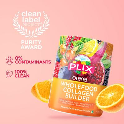 Plix Olena Wholefood Collagen Builder Powder - Orange (Pack of 3 x 200 gm) 1's - Hair & Skin