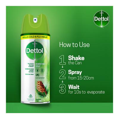Dettol Multi-Purpose Disinfectant Spray For Hard & Soft Surfaces - Original Pine 225 ml - Others