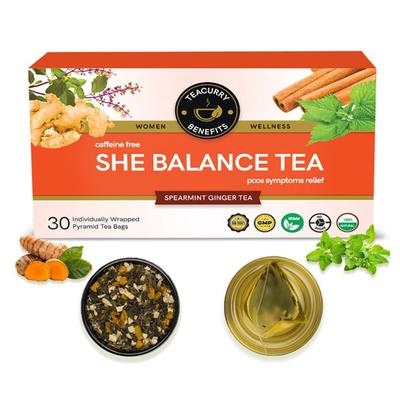 Teacurry She Balance Tea Bags - Spearmint Ginger 30's - Teas