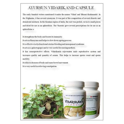 Ayursun Vidarikand Capsule 50's - Pure Herbs