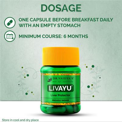 Dr.Vaidya's LIVAYU - Liver Protector Capsules (Pack of 2 x 30's) - Speciality Medicines
