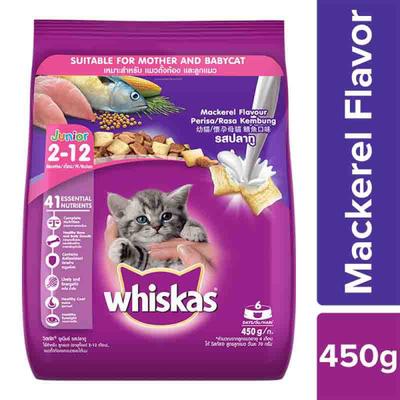 Whiskas Junior Mackerel Flavor 450 gm - Petfood